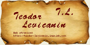 Teodor Levičanin vizit kartica